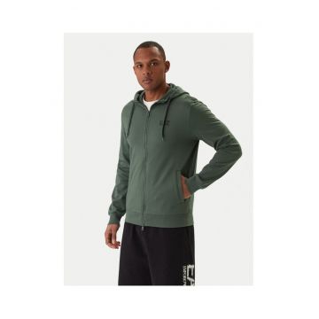 Hanorac barbati -  fermoar - verde - bumbac -