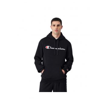 Hanorac sport barbati -  cu gluga - negru - fara fermoar
