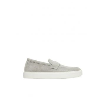 Mocasini barbati -  piele intoarsa - gri