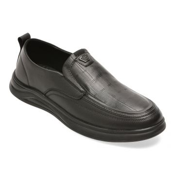 Mocasini BITE THE BULLET negri, T89639, din piele naturala