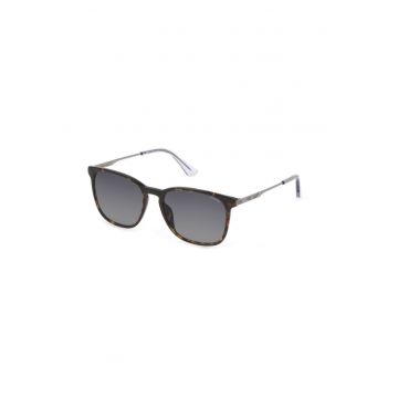 Ochelari de Soare Barbati  SPLD47-550752 - Lentile Degradate Gri Ø55mm - Cadru Maro Acetat - UV400 - Husa Inclusa