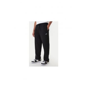 Pantaloni trening Barbati -  bumbac/poliester/elastan - negru -