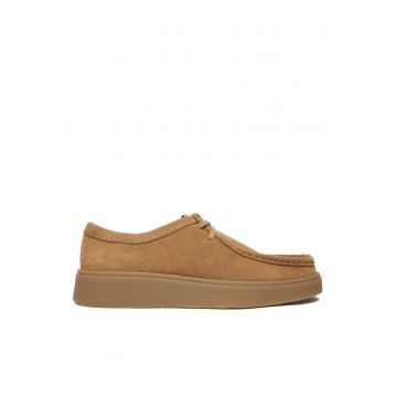 Pantofi barbati -  piele intoarsa - confortabili - maro