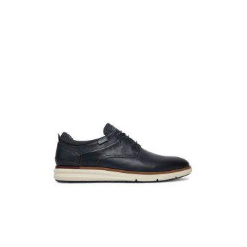 Pantofi barbati -  piele naturala - confort - albastru