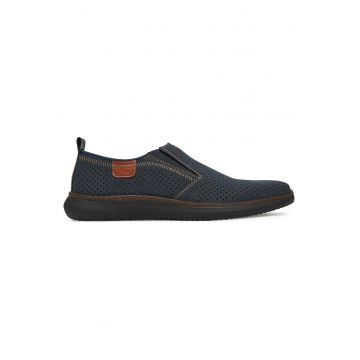 Pantofi barbati -  piele naturala - culoare albastra