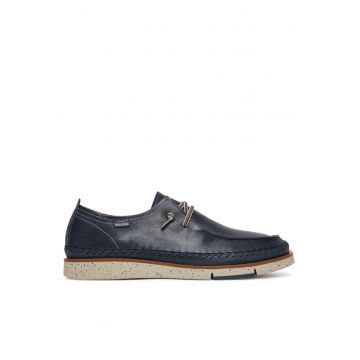 Pantofi barbati -  piele naturala - eleganti - confortabili - albastru
