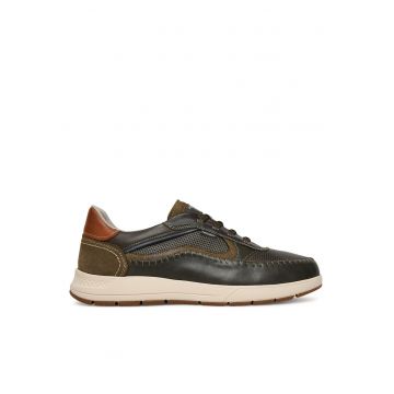 Pantofi barbati -  piele naturala - verde