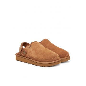 Papuci barbati  Goldencoast Clog I - piele naturala - culoare castan -