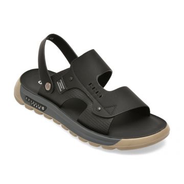 Sandale GRYXX negre, 25095, din piele naturala