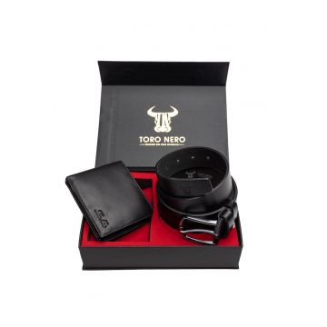 Set portofel si curea - barbati - din piele naturala - Max-Rubber