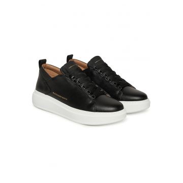 Tenisi barbati -  Black Wembley - piele naturala - negru