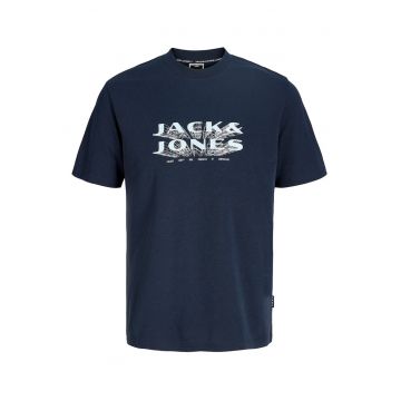 Tricou Barbati -  Albastru - poliester reciclat si bumbac
