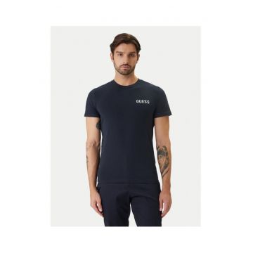 Tricou Barbati -  Slim fit - Bleumarin - Bumbac/Elastan