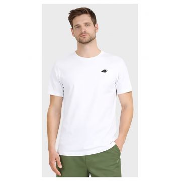 Tricou Casual Barbati -  Alb - Material 100% Bumbac - Cu Maneca Scurta - Regular Fit - Ideal Pentru Zi Cu Zi Si Activitati Sportive - Cusaturi Plate - Decolteu Rotund - Material Usor - Respirabil - Extrem De Confortabil - Alb