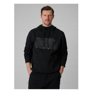 Hanorac barbati -  cu gluga - negru - buzunare cu fermoar - Negru