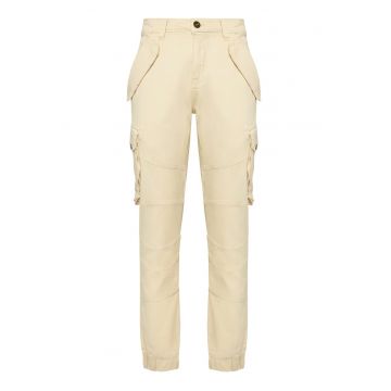 Pantaloni barbati -  slim fit - ecru - bumbac
