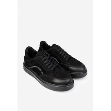 Pantofi barbati confectionati din piele neagra