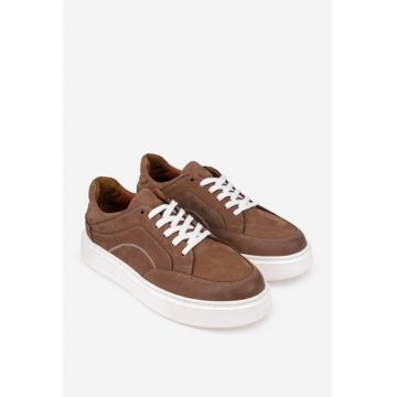 Pantofi barbati confectionati din piele taupe