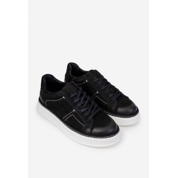 Pantofi clasici barbati piele neagra - Negru