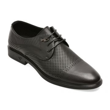 Pantofi eleganti BITE THE BULLET negri, 8503, din piele naturala