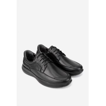 Pantofi piele naturala neagra barbati - Negru
