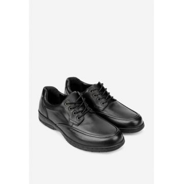 Pantofi piele neagra pentru barbati - Negru