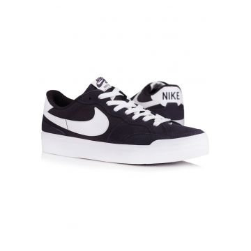 Tenisi barbati  SB Zoom Pogo - piele intoarsa/piele naturala - alb/negru -
