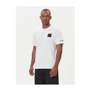 Tricou barbati -  alb - bumbac si poliester reciclat