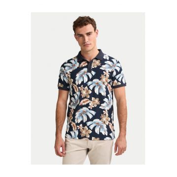 Tricou barbati  bleumarin - bumbac - imprimeu floral