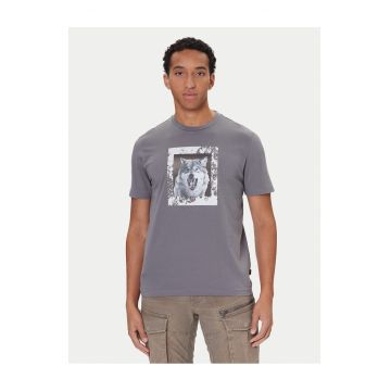 Tricou barbati  gri/alb - bumbac