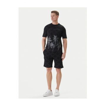 Tricou barbati -  lejer - negru - bumbac organic -