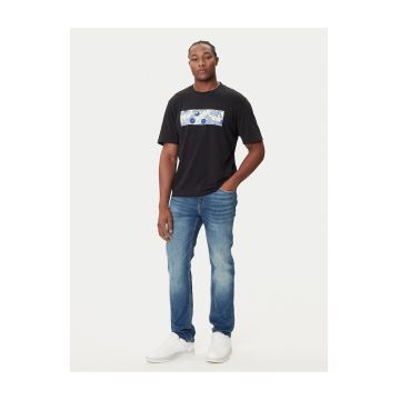 Tricou barbati -  negru/albastru - bumbac