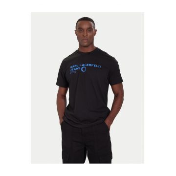 Tricou barbati  negru/albastru - bumbac