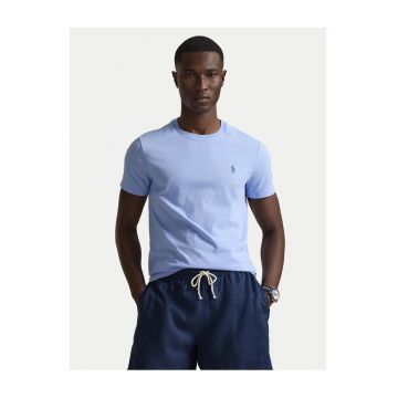 Tricou barbati -  slim fit - casual - albastru - bumbac