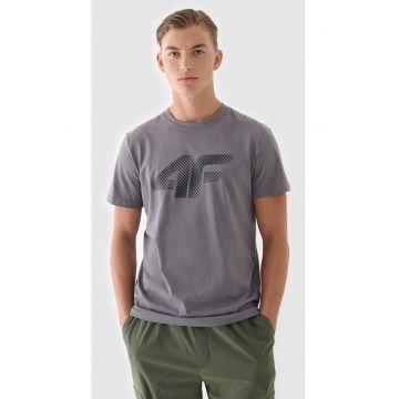 Tricou Sport Barbati  Imprimeu Casual & Fitness - Gri - 100% Bumbac - Marimi S-XXL