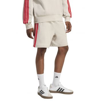 Bermude Essentials 3-Stripes - Rosu/Alb murdar