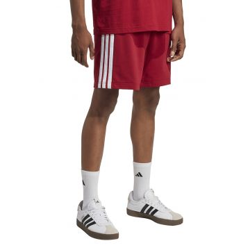 Bermude Essentials 3-Stripes - Rosu/Alb