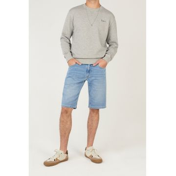 Bermude slim-fit din denim Gymdigo - Albastru deschis melange