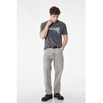 Blugi drepti Vintage - Gri melange