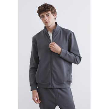 Bluza de trening cu croiala regular-fit si fermoar SouthBlue - Gri