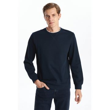Bluza uni de trening cu decolteu la baza gatului - Alb/Bleumarin
