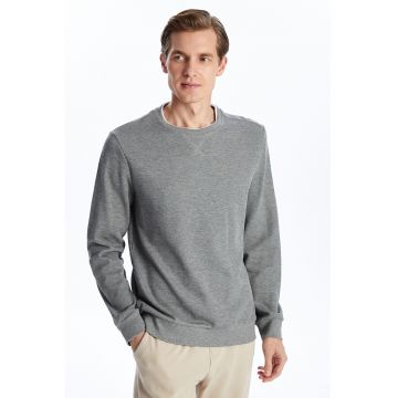 Bluza uni de trening cu decolteu la baza gatului - Gri melange