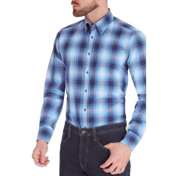 Cămașă bărbați -  Shirt SLIM FIT 6953 - Albastra