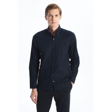 Camasa Oxford slim fit din bumbac - Bleumarin