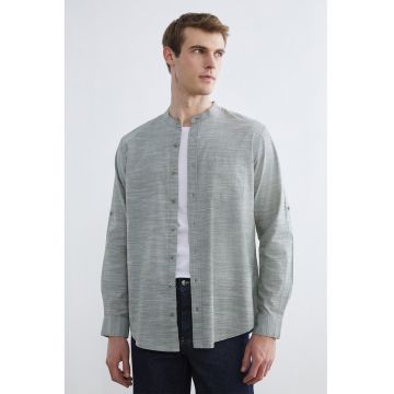 Camasa regular fit cu buzunar pe piept - Verde sparanghel