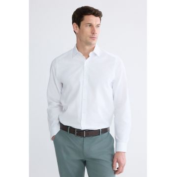Camasa slim fit cu guler ascutit - Alb optic