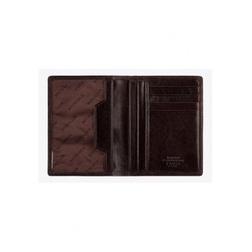 Etui pentru documente -  Da Vinci - 4 compartimente - piele naturala - maro