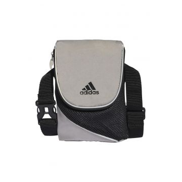 Geanta crossbody cu bareta ajustabila - Negru - Maro taupe deschis