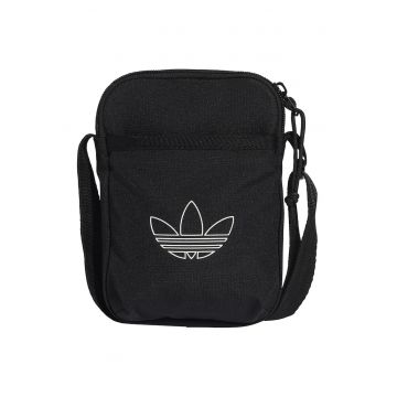 Geanta crossbody cu logo - Alb - Negru