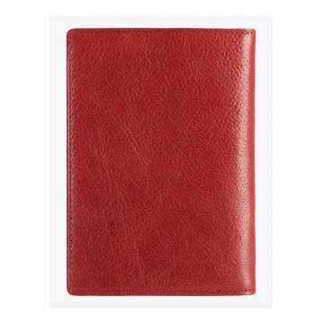 Husa pentru pasaport  piele naturala - rosu - 9 -5x13 -5cm